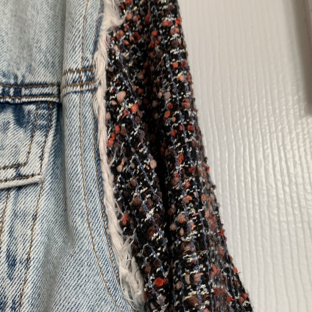 Current/Elliott The Charmer Tweed and Denim Jacket - Picture 6 of 10